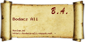 Bodacz Ali névjegykártya